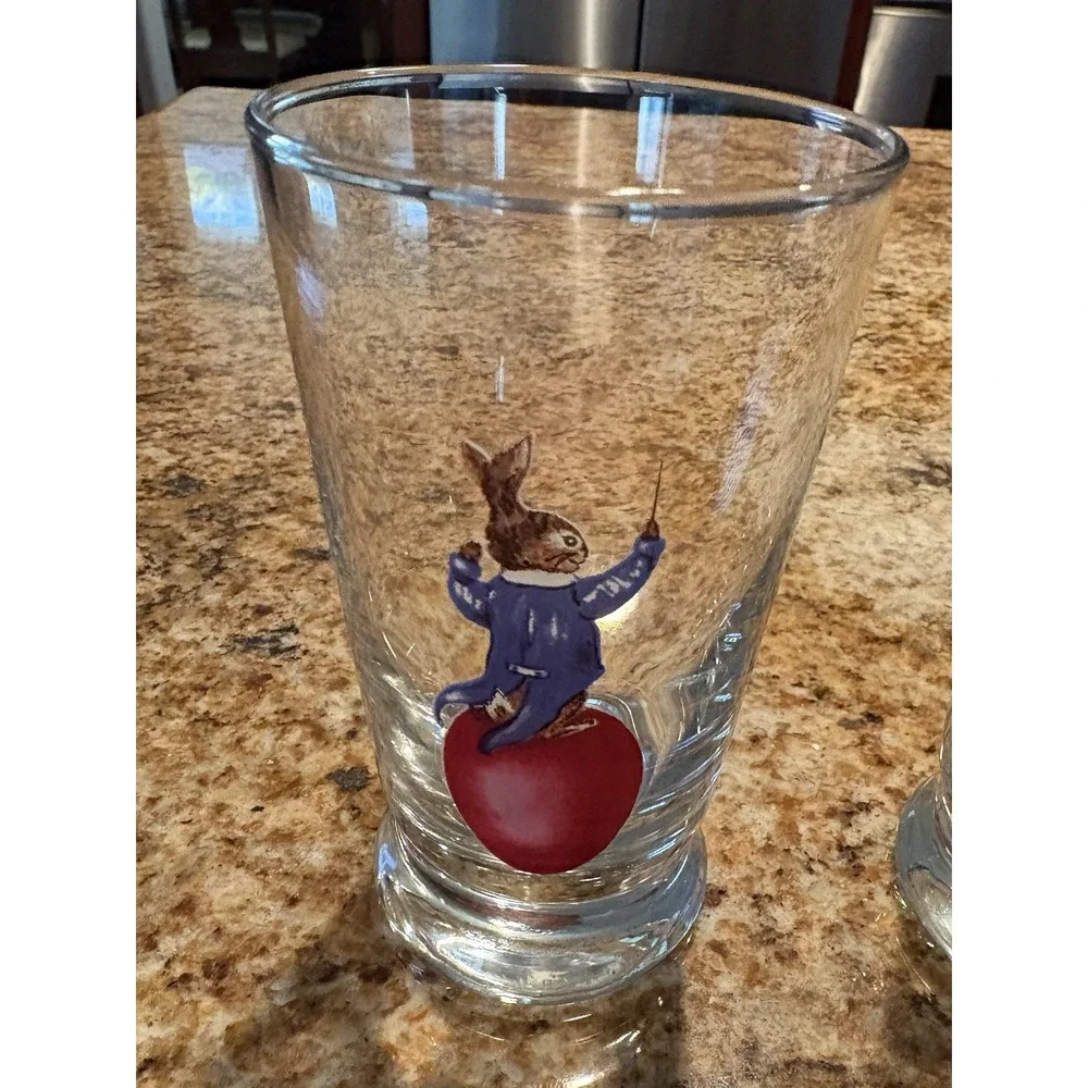 Peter Rabbit Williams Sonoma Bunny Easter Egg Brunch‎ Glasses 5